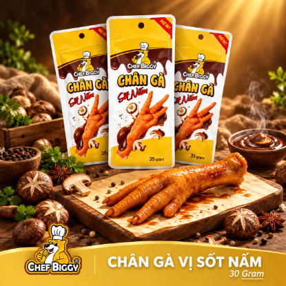 Picture of CHEF BIGGY Chân Gà 30g - Vị Sốt Nấm (1 Bịch  - 20 Cái)